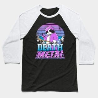 Retrowave Pastel Goth Sloth 80s Retro Death Metal Baseball T-Shirt